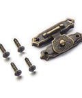 Heavy Duty Metal Jewelry Box Latch Clasp With Retro Floral Duckbilled Toggle Hasps Perfect For Wooden Cabinet Furniture Repair Restoration And Upgrades That Stick Tight And Look Super Cool, antique brass with screws