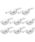 Sliding Door Nylon Pulley Wheels 25mm For Screen Doors Wardrobes Cupboards Closets 61mm Hole Distance 8 Pieces White Silver Tone