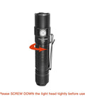 Rechargeable TT20 Flashlight With USB C Charging, Turbo Power Up To 2526 Lumens, 258 Meter Beam with tightening instructions