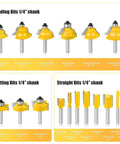 Badass 35 Piece Router Bit Set Offering Rock Solid Quarter Inch Shank Construction Premium Tungsten Carbide Tips For Smooth Woodworking Cutting Tasks And Heavy Duty Milling Jobs, displaying various router bits.