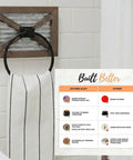 Rustic Farmhouse Towel Holder For Bathroom Wall Mounted Rack With Galvanized Metal Ring and Weathered Wood Mount on Wall