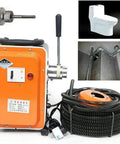 Heavy Duty Cordless Drain Auger Automatic Pipe Cleaning Spiral Knocks Out Sink Shower Floor Blockages Waterproof Copper Motor With Five Meter Spring To Handle Anything No Sweat with attached spring.