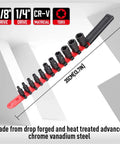 11-Piece E-Torx Socket Set With Rail And Organizer External Sockets E4 To E20 Drop-Forged Chrome Vanadium Steel Displayed