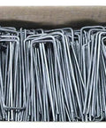 Box of USA Made 4 Inch Galvanized Steel Landscape Fabric Anchor Staples Heavy Duty 11 Gauge For Securing Garden Fabric Weed Barriers