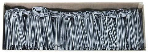 Box of USA Made 4 Inch Galvanized Steel Landscape Fabric Anchor Staples Heavy Duty 11 Gauge For Securing Garden Fabric Weed Barriers