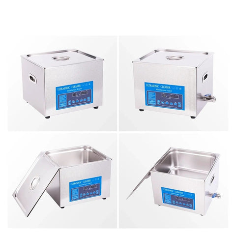 Heavy Duty 15L Ultrasonic Cleaner Machine For Auto Parts Hardware Degreasing Ultrasound Washer With Turbo Sweep Modes and Degas Function, stainless steel tank.