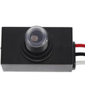Exterior Dusk To Dawn Photocell Sensor With Auto On Off for outdoor lights showing wiring and sensor lens, weatherproof design.