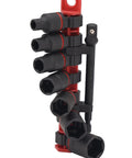 8 Piece 3/8 Inch Drive SAE Impact Socket Set with heavy duty heat treated steel on red holder