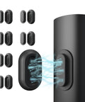 Magnetic Remote Control Holder With Self Adhesive Wall Mount 6 Pack on black surface with magnetic effect illustration