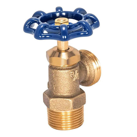 Boiler Drain Valve Brass Three Quarter Inch MIP To Three Quarter Inch MHT For Sediment Flush, heavy-duty plumbing fitting