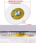 Heavy Duty Lazy Susan Turntable Plate with Tempered Glass Surface and sturdy plastic steel base showing side and top view