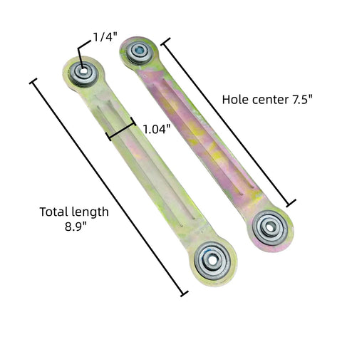 2 Pack Glider Bearing Arm Brackets for Outdoor Rockers 8.9 Inch Overall Length and 7.5 Inch Hole Center Replacement
