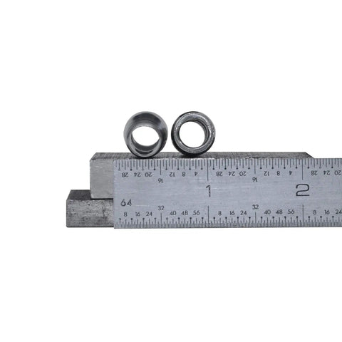 15 Pack Super Safety Conical Handle Wedges For Wood Splitting And Pruning next to ruler showcasing size, metal material detail