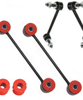 Complete Front Rear Upper Lower 20 Piece Suspension Control Arm Kit With Heavy Duty Bushings Heat Treated Ball Joints Dodge Charger Rwd Busted Suspension Fix 2005 Through 2010, featuring black links and red bushings.