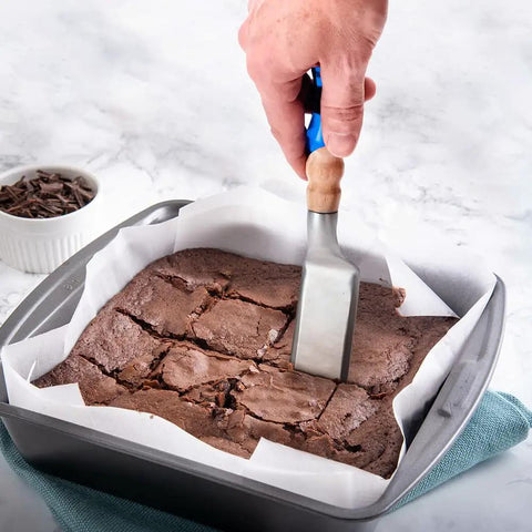 Stainless Steel Brownie Spatula Serving Paddle Pie Server Kit With DIY Turn Your Own Rectangular Wooden Handle cutting brownies