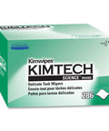 Kimtech Kimwipes Delicate Task Wipers box, front view, white wipes, 286 sheets.