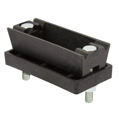 C-track festoon end clamp for heavy-duty flat cable, black with bolts