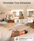 Bedroom with smart dimmer control, showing preset schedules for dimmable lights, Smart Dimmer Switch for Dimmable Lights, Easy Install