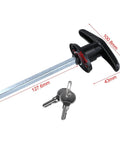 T Shaped Handle Lock For Garage Doors Made Of Zinc Alloy In Black Rugged Caravan Shed Cabinet Furniture Hardware 1 Piece