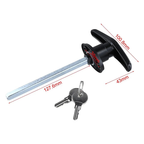 T Shaped Handle Lock For Garage Doors Made Of Zinc Alloy In Black Rugged Caravan Shed Cabinet Furniture Hardware 1 Piece