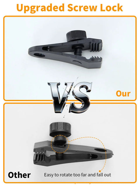 Heavy Duty Tarp Clips Kit With Adjustable Lock Grip nylon clamps in screw lock comparison