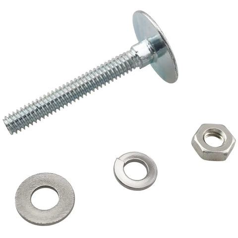 Heavy Duty 8 Piece Large Countersunk Square Neck Bolt Set With Hex Nuts And Washers, 1/4-20x2in stainless steel bolt, nut, and washer set.