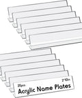 20 Pack Acrylic Desk Name Plates 2 By 10 Inch Clear Plastic Name Tent Holders Bulk Horizontal Slant Back Tag Holders Desk Sign Frames