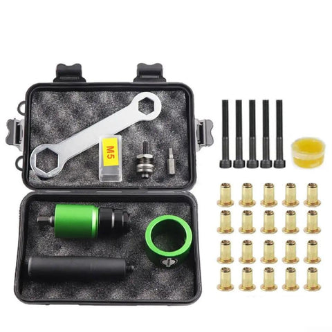 Turn Your Electric Drill Into A Rad Riveting Beast With AugustknowU Kit, Featuring 5 Mandrels And 20 Nuts For Sleek Automotive Repairs And Epic Home Improvement Projects That Make Quick Work Of Any Tough Job. drill rivet adapter kit with case, steel tools and 20 nuts