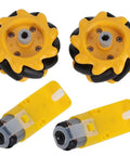 Omnidirectional Wheel Set For DIY Smart Cars With 48mm Rubber Coated Left Right Wheels, Drift Ready And Built For 45 Degree Maneuvering