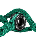 Arborist Rigging Sling Three Quarter Inch, 10 Ft Adjustable Block With Aluminum Ring, Green 12 Strand Polyester, USA Made