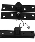 No Nonsense 360 Degree Hidden Door Hinge Heavy Duty Stainless Steel Invisible Pivot for Secret Doors, black hardware close-up view