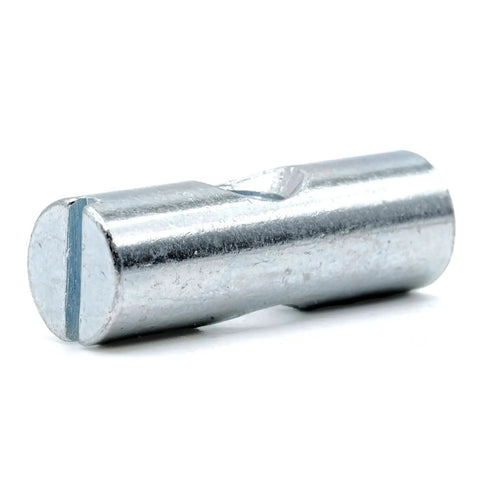 Cross Dowel Barrel Nut Replacement Kit For 100507 Furniture Fasteners, zinc-plated, close-up view of single nut