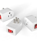 Three Pack Grounded Outlet Switches With On Off Inline Power Switches For Lamps And Small Appliances, Plug In Single Outlet Adapters