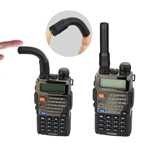 Dual Band Ham Radio Antenna For 136 174 MHz And 400 470 MHz Two And A Half Inch Mini Soft Whip SMA Female Omni Directional 3 dBi Gain Two Pack For Wouxun Baofeng UV 5R UV 82 BF F8HP BF 888S And More on FM transceiver