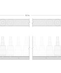 Technical diagram of Half Inch Drive Phillips And Slotted Bit Socket Set with Rail, showing dimensions and bit placement.