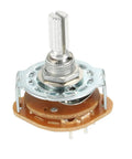 2 Pole 3 Position Rotary Switch Band Selector with 1 Deck, 8 Pins, 9mm Mounting Hole, 6mm Shaft, 14mm Shaft Length for electronics