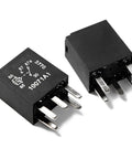 Solid Under The Hood Fuel Pump Relay 2 Pack 12 Volt 5 Pin Multi Purpose Auto Switch Direct Plug In Power Module on white background.
