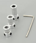 3D Printer Timing Belt Kit With 12-Tooth Timing Pulley And Synchronous Gear, 2GT Drive For Bore 4mm Or 5mm on gray background