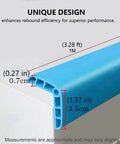 Easy Peel And Stick Yellow Heavy Duty Rubber Wall Corner Guard Anti Collision Strip Self Adhesive Edge Protector Hollow Silicone Bumper Pad Nudge Stopper 3.28 Feet Long dimensions showing blue design on edge.