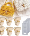 Light Gold Metal Twist Lock Clasps For Purses Bags And Wallets 5 Piece Set Secure Purse Hardware For DIY Handbags and Wallets