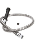 44 Inch Flex Stainless Steel Hose With Black Handle, Heavy Duty Flexible Water Sprayer Line For Commercial Kitchens
