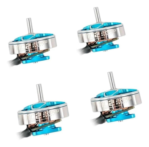 4 Pack 1102 Brushless Motors With 18000KV And 22000KV For 75mm Meteor75 Frame RC Whoop Racing Drone, blue and silver design