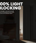 100 Percent Blackout Accordion Door Curtain For Sliding Glass Doors installed, showing cream white panel blocking light