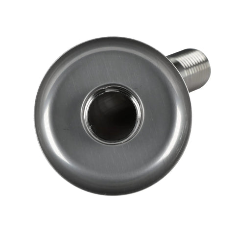 Top view of 6 Inch Shower Arm Flange And Assembly In Brushed Nickel Finish showcasing durable One Half Inch IPS Thread, Two And One Quarter Inch Outer Flange Diameter.