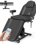 Premium Electric Tattoo Chair Bed With Stool, Heavy Duty Styling Massage Table Lift System with remote control for height adjustment.