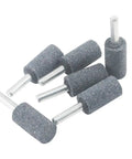 Six Piece 16 mm Cylinder Grinding Stones With One Quarter Inch Shank Aluminum Oxide Mounted Grinding Bits For Drill And Rotary Tools