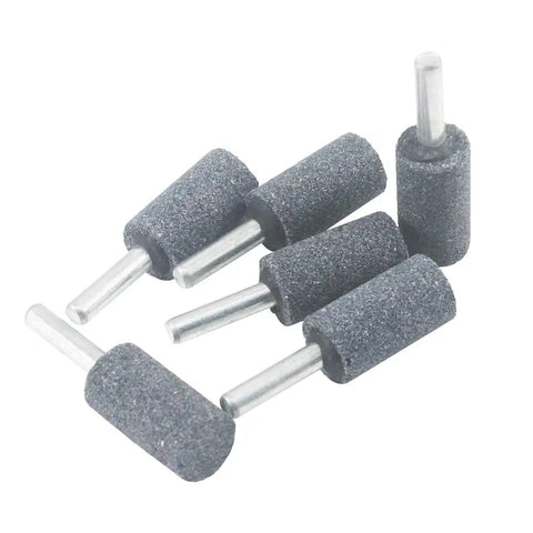 Six Piece 16 mm Cylinder Grinding Stones With One Quarter Inch Shank Aluminum Oxide Mounted Grinding Bits For Drill And Rotary Tools