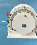 Front view of 100W Coreless Disc Hydro Generator For Home Use With Transparent Housing And Low Startup Torque High Efficiency Water Turbine