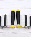 Heavy Duty Ceramic Tile And Drywall Panel Lifter Featuring Wide Rubber Grip Handle Pro Builder Essential For No Sweat Glass Moving On Active Job Sites Today, with durable rubber grips.