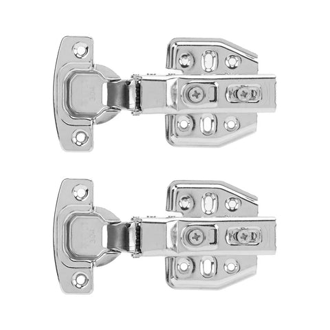 Stainless Steel Cabinet Hinges 2.0mm Thick With 105 To 110 Degree Opening, Two Pack, Silent Soft Close With Muffler, Heavy Duty Load Bearing